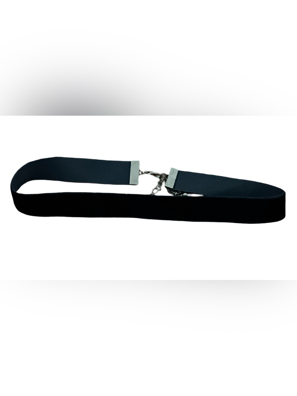 Black Velvet Choker Necklace Adjustable Silver Tone 90s Y2K Goth